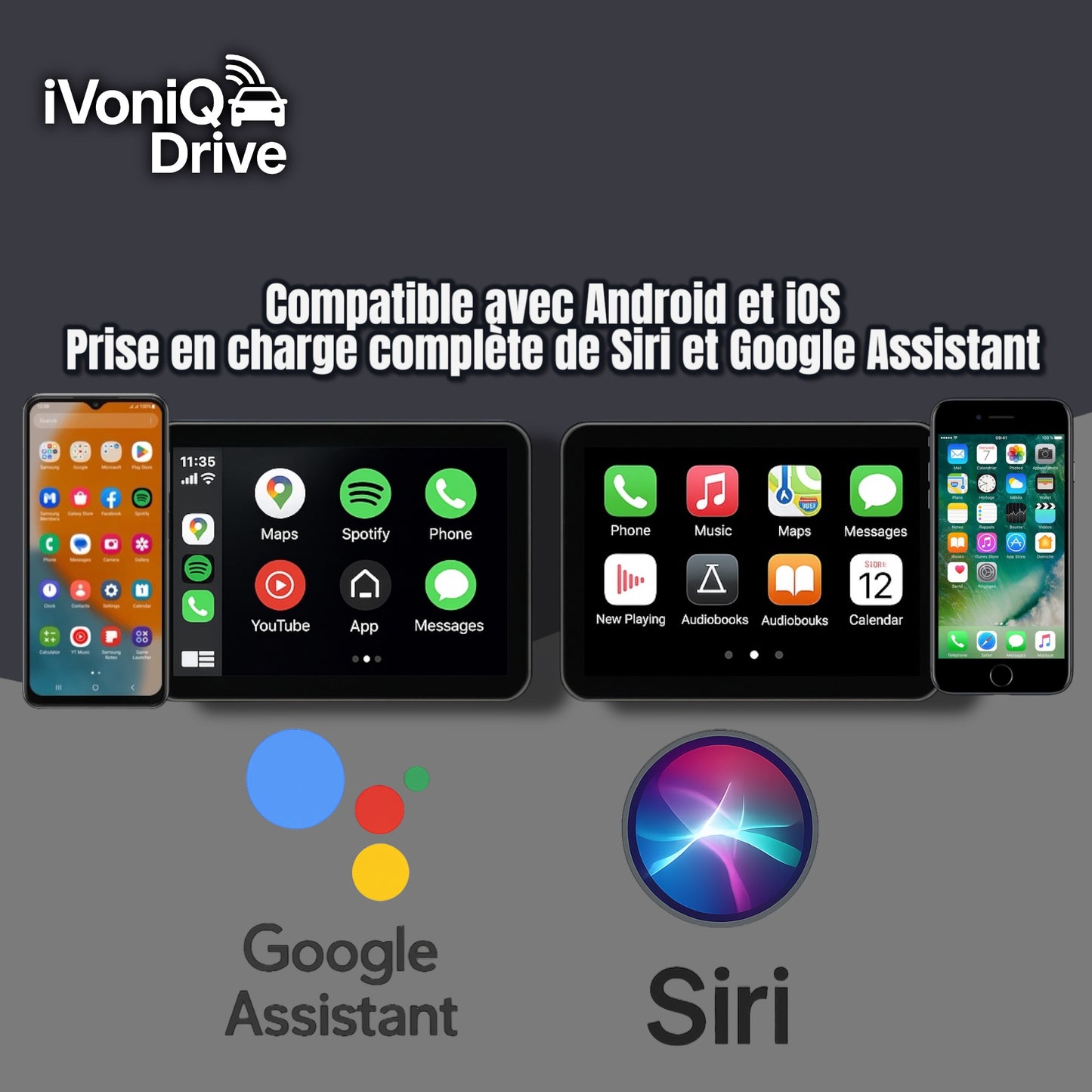 iVoniQ Drive – Adaptateur sans fil CarPlay et Android Auto