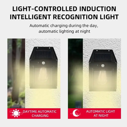 Solar Wandleuchte Außen – LED Laterne mit Bewegungsmelder | Kabellos & Wasserdicht