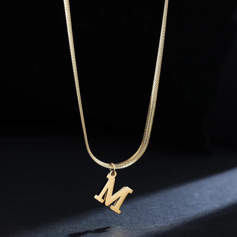 A-Z gold plated initial necklace - Wear your initial with elegance