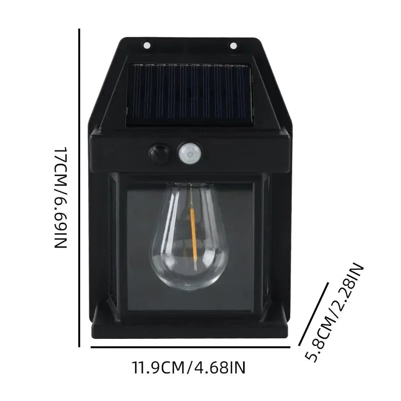 Solar Wandleuchte Außen – LED Laterne mit Bewegungsmelder | Kabellos & Wasserdicht